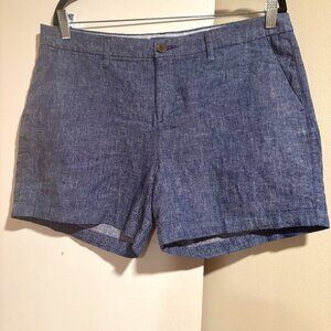 Old Navy Women SZ: 12 Blue chambray linen blend shorts
